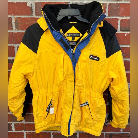 NWT Limited Too Xtreme Performance Women’s Yellow Full Zip XL Hooded Ski Parka - Picture 7 of 8